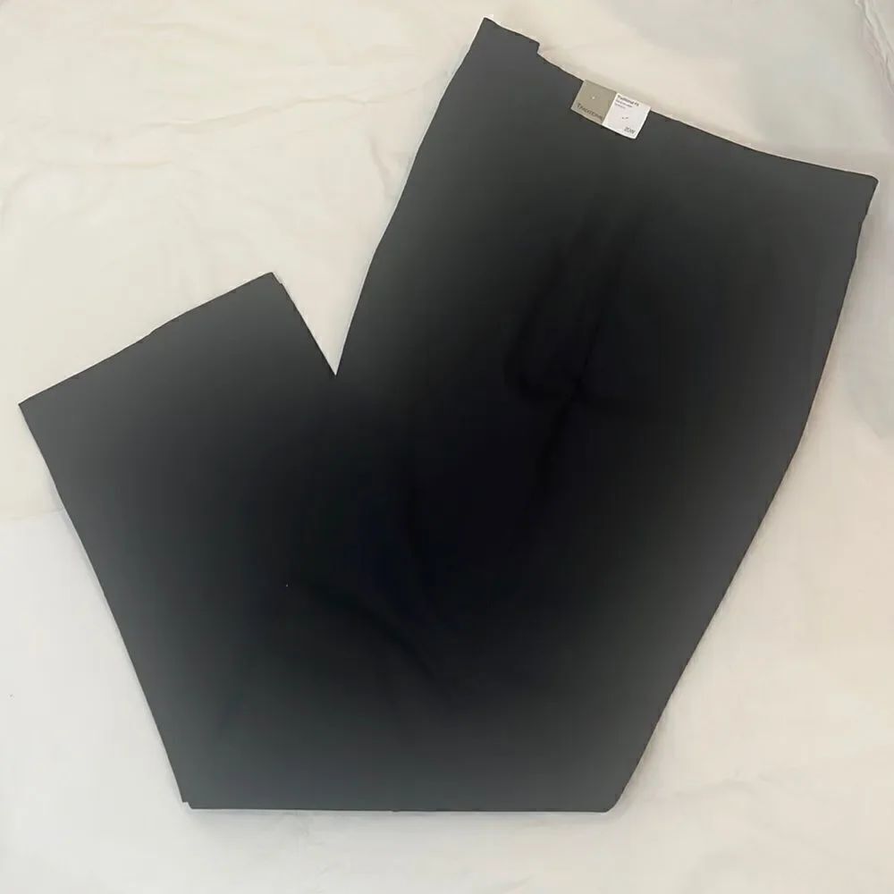 Doc & Amelia Black Work Pant Slacks Traditional Fit Sits At Waist pleated New